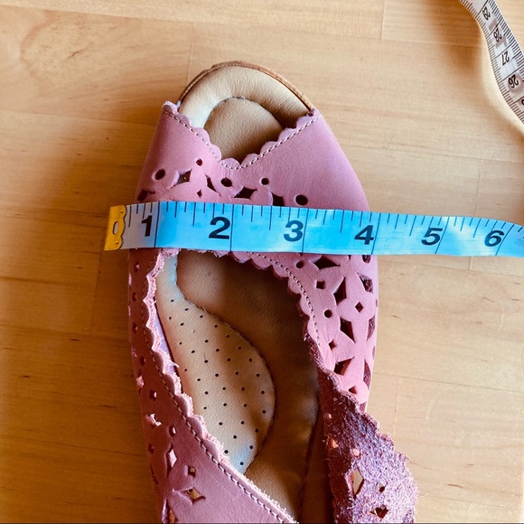 🌿Pink Leather Spring Step Wedge Slip Ons - Picture 11 of 12